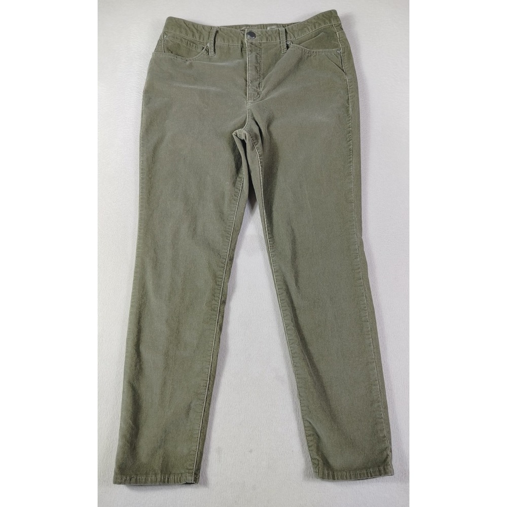 Seven7 Pants‎ Womens 14 Green Corduroy Ultra High Rise Skinny Jegging Stretch